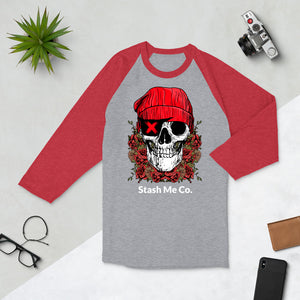 Stash Me - Skulls And Roses 3/4 sleeve Raglan